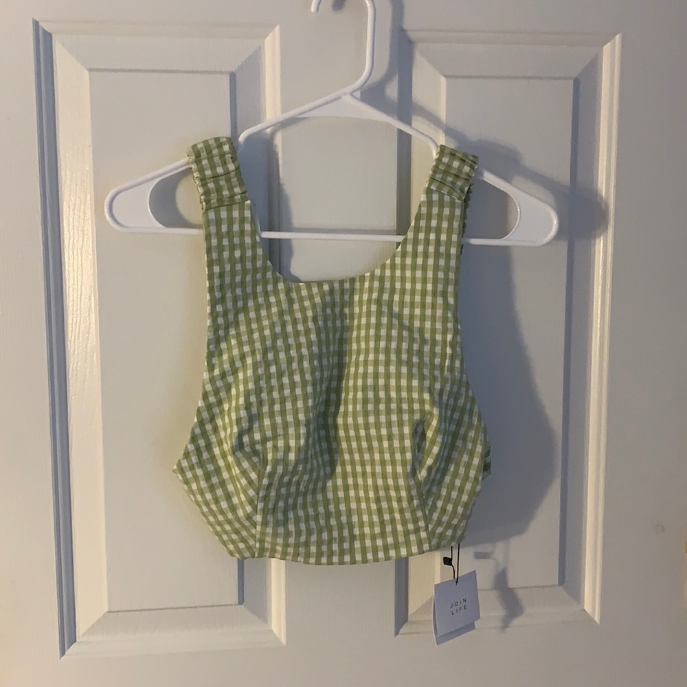 Zara green backless crop top - size S